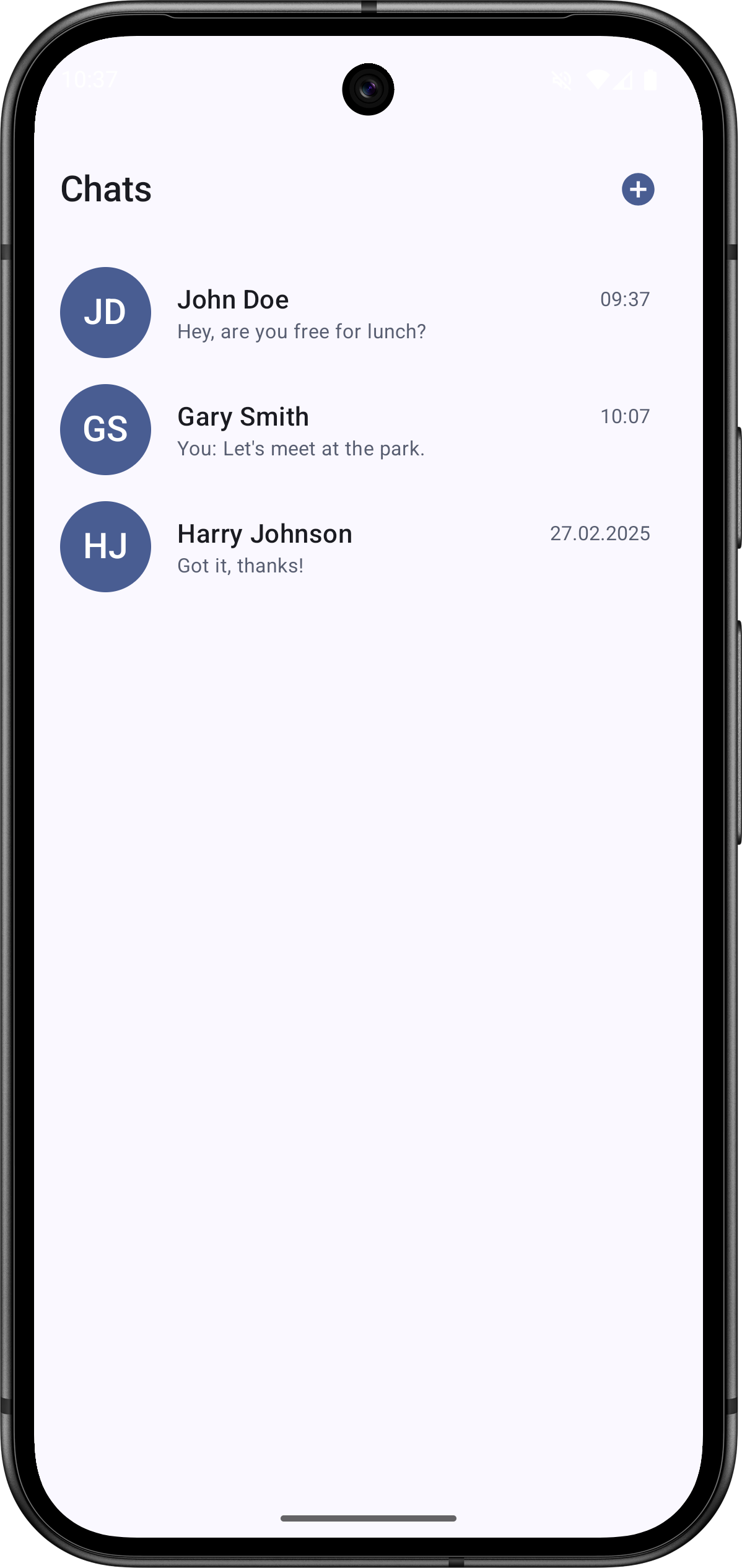 Screenshot: Chat-Oberfläche mit Nachrichtenaustausch