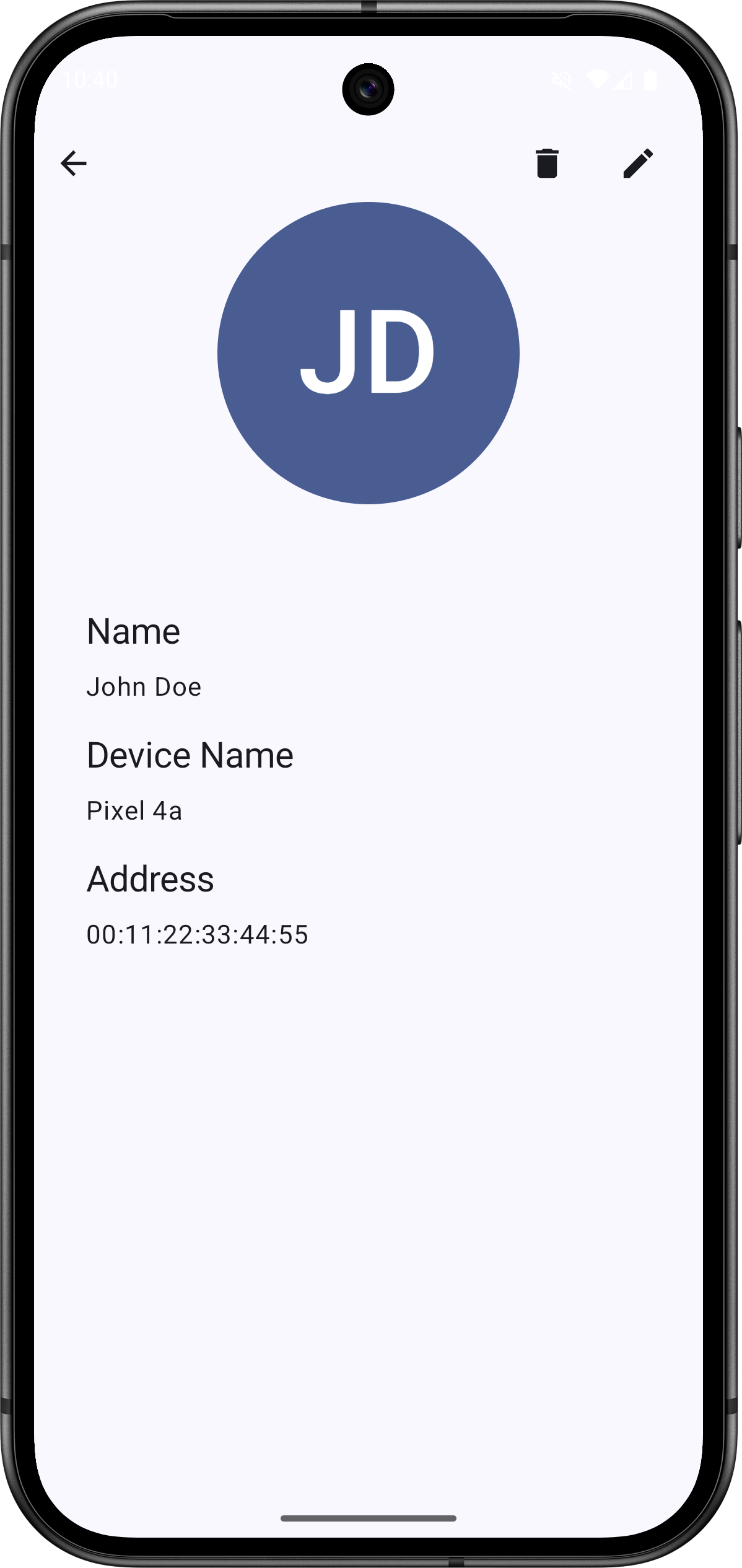 Screenshot: Kontaktdetails anzeigen und bearbeiten